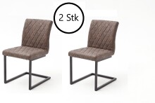 Freischwinger >KANSAS / KIAN< 2er-Set in braun -...