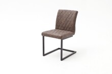 Freischwinger >KANSAS / KIAN< 2er-Set in braun - 47x86x63cm (BxHxT)
