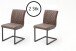 Freischwinger >KANSAS / KIAN< 2er-Set in braun - 47x86x63cm (BxHxT)