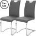 Freischwinger >YANIELLE / KÖLN< 2er-Set in Grau - 43x100x57cm (BxHxT)