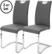 Freischwinger >YANIELLE / KÖLN< 2er-Set in Grau - 43x100x57cm (BxHxT)