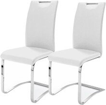 Freischwinger >YANIELLE / KÖLN< 2er-Set in Weiß - 43x100x57cm (BxHxT)