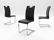 Freischwinger >YANIELLE / KÖLN< 2er-Set in Schwarz - 43x100x57cm (BxHxT)