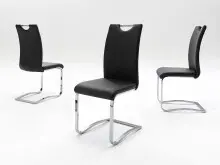 Freischwinger >YANIELLE / KÖLN< 2er-Set in Schwarz - 43x100x57cm (BxHxT)