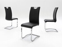 Freischwinger >YANIELLE / KÖLN< 2er-Set in Schwarz - 43x100x57cm (BxHxT)