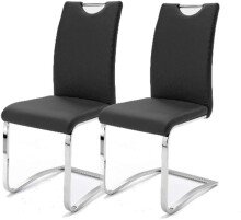 Freischwinger >YANIELLE / KÖLN< 2er-Set in Schwarz - 43x100x57cm (BxHxT)