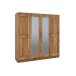 Kleiderschrank >Rad-I< in naturfarben aus Teilmassiv - 202x205x60cm (BxHxT)