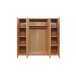 Kleiderschrank >Rad-I< in naturfarben aus Teilmassiv - 202x205x60cm (BxHxT)