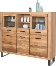 Highboard >Tom-I< in Wildeiche / schwarz aus...