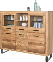 Highboard >Tom-I< in Wildeiche / schwarz aus...