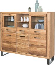 Highboard >Tom-I< in Wildeiche / schwarz aus...