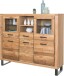 Highboard >Tom-I< in Wildeiche / schwarz aus Teilmassiv - 158x140x40cm (BxHxT)