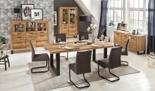 Sideboard >Tom-I< in Wildeiche / schwarz aus Teilmassiv - 158x82x40cm (BxHxT)