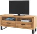 TV-Schrank >Tom-I< in Wildeiche / schwarz aus Teilmassiv - 138x60x50cm (BxHxT)
