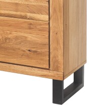 TV-Schrank >Tom-I< in Wildeiche / schwarz aus Teilmassiv - 170x52x50cm (BxHxT)