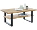 Couchtisch >Tom-I< in Wildeiche / schwarz aus Teilmassiv - 115x65x46cm (BxHxT)