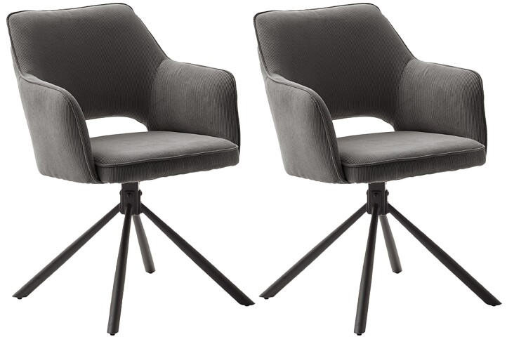 4-Fußstuhl >Luziania< (2er Set) in anthrazit aus Stoff - 61x85x61cm (,  279,00 €