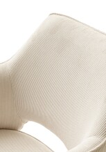 4-Fußstuhl >Luziania< (2er Set) in creme aus Stoff - 61x85x61cm (BxHxT)