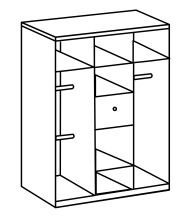Kleiderschrank >Billund< in weiß / Eiche Sägerau - 125x202x55cm (BxHxT)