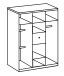 Kleiderschrank >Billund< in weiß / Eiche Sägerau - 125x202x55cm (BxHxT)
