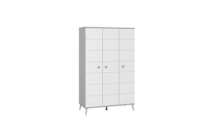 Kleiderschrank >Billund< in weiß / Eiche Sägerau - 125x202x55cm (BxHx,  489,95 €