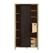 Highboard >Jecho< in Mauvella Eiche / Schwarz - 103,4x200,3x40,2cm (BxHxT)