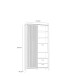 Highboard >Jecho< in Mauvella Eiche / Schwarz - 103,4x200,3x40,2cm (BxHxT)