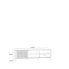 TV-Board >Jecho< in Mauvella Eiche / Schwarz - 174,8x49,9x40,2cm (BxHxT)