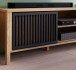 TV-Board >Jecho< in Mauvella Eiche / Schwarz - 174,8x49,9x40,2cm (BxHxT)