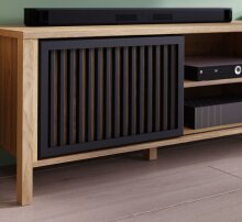 Kommode >Jecho< in Mauvella Eiche / Schwarz - 103,4x129,9x40,2cm (BxHxT)