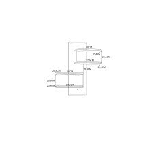 Wandregal >Jecho< in Mauvella Eiche / Schwarz - 102,6x122,5x21,9cm (BxHxT)