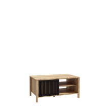 Couchtisch >Jecho< in Mauvella Eiche / Schwarz - 105,5x49,9x65,2cm (BxHxT)