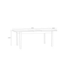 Esstisch >Jecho< in Mauvella Eiche - 161,4x76,6x90cm (BxHxT)