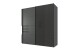 Schwebetürenschrank >SCHWERIN< in GRAPHIT, GLAS SCHWARZ - 180x198x65cm (BxHxT)
