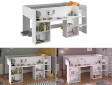 Kinderbett >Pirouette 1< in Weiss mit rose oder grau abgesetzt
