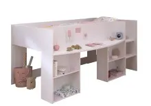 Kinderbett >Pirouette 1< in Weiss mit rose oder...