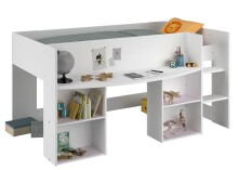 Kinderbett >Pirouette 1< in Weiss mit rose oder grau abgesetzt