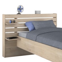 Einzelbett >Escale 1< in Japanische Eiche - 217x122x89cm (LxBxH)