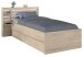 Einzelbett >Escale 1< in Japanische Eiche - 217x122x89cm (LxBxH)
