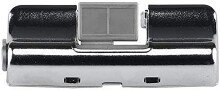 Schwebetürselbsteinzug >MELIKA< in Silber aus Kunststoff - 7x1,5x3cm (BxHxT)