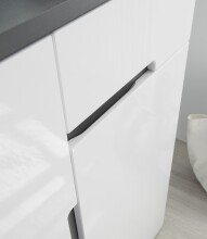 Kommode >Boston< in Weiß hochglanz - 88x83x38cm (BxHxT)