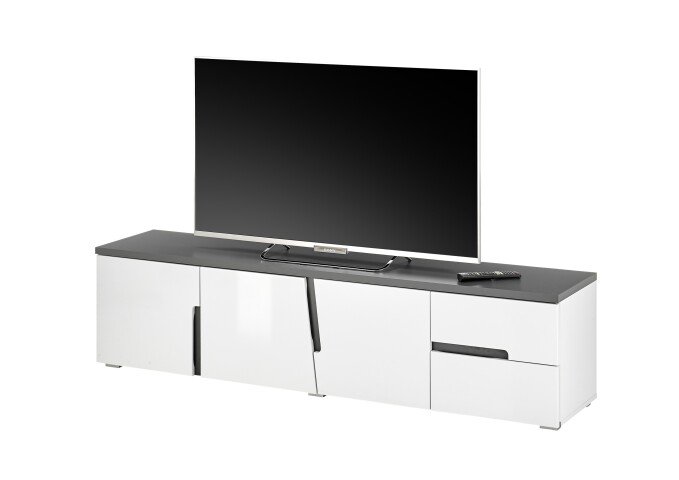 TV-Board >Boston< in Weiß hochglanz - 176x44x38cm (BxHxT)