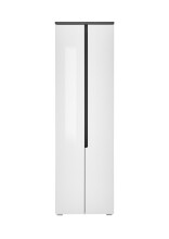Garderobenschrank >Boston< in Weiß hochglanz - 60x197x38cm (BxHxT)