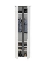 Garderobenschrank >Boston< in Weiß hochglanz - 60x197x38cm (BxHxT)