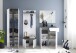 Garderobenschrank >Boston< in Weiß hochglanz - 60x197x38cm (BxHxT)