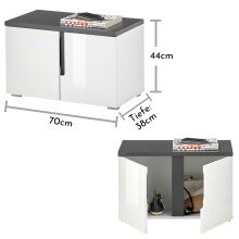 Schuhbank >Boston< in Weiß hochglanz - 70x44x38cm (BxHxT)