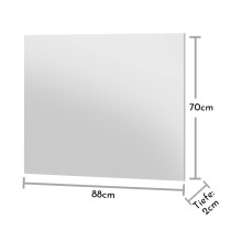 Garderobenspiegel >Boston< in Weiß hochglanz
 aus Spiegel - 88x70x2cm (BxHxT)