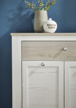 Schuhschrank >Bernadene< in Pinie weiß Nachbildung-Absetzung Eiche Nelson Nachbildung