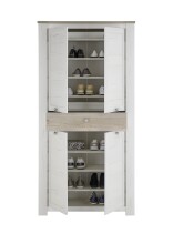Schuhschrank >Bernadene< in Pinie weiß Nachbildung-Absetzung Eiche Nelson Nachbildung