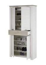 Schuhschrank >Bernadene< in Pinie weiß Nachbildung-Absetzung Eiche Nelson Nachbildung